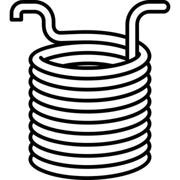 Minimalistic immersion wort chiller copper coil outline icon