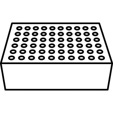 Minimalistic pipe organ wind chest box outline icon