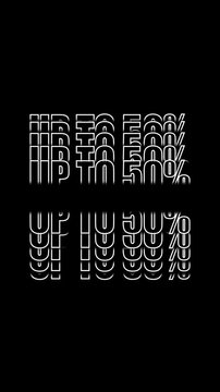 50% Sale Animated Text Overlay &ndash; White Discount Title Transparent Background