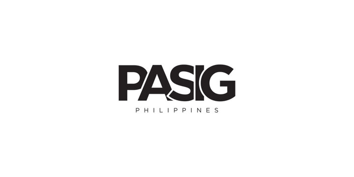 Pasig in the Philippines emblem. The design features a geometric