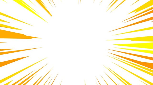 Dynamic Yellow and Orange Comic Style Radial Action Background Animation