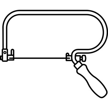 Minimalistic deep-throated fret saw outline icon