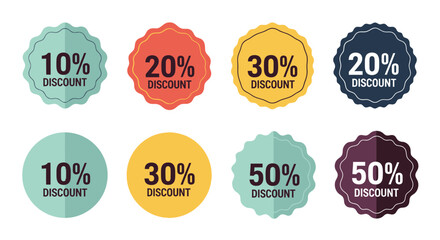 Fototapeta premium Discount Labels in Various Colors.