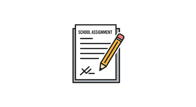 School assignment with pencil on paper.