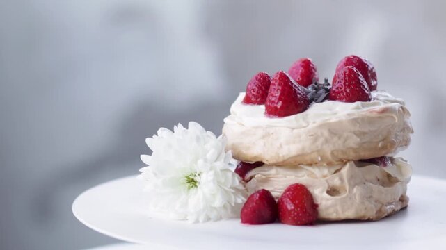 postre torta con fresas frutilla