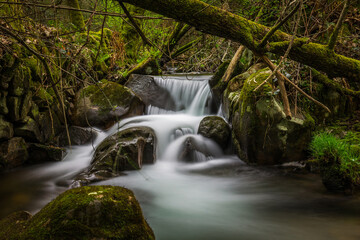 Obraz premium Hiking Trail with Waterfalls between Pedra Ferida and Louçainha, Portugal