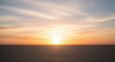 Obraz premium Golden Hour Sunset Over Serene Landscape with Vibrant Sky.