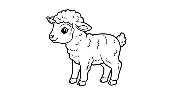 Black and white sheep vector illustration