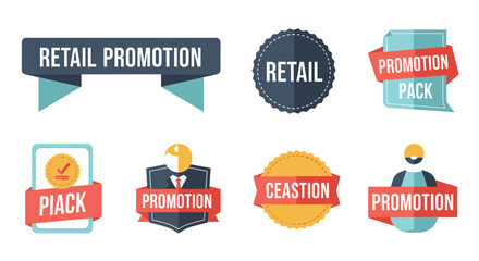 Fototapeta premium Retail promotion labels and icons.