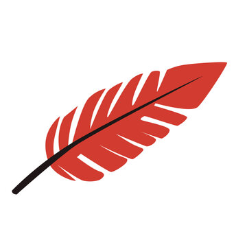 Red feather quill pen, celebration writing, festive decoration, party invitation, elegant design, ceremonial symbol, and creative celebration accessory icon.