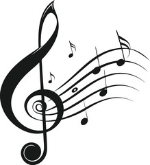 Fototapeta premium Black eighth note musical notation with smaller notes on staff
