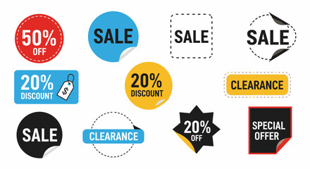 Obraz premium Sale discount labels and stickers set.