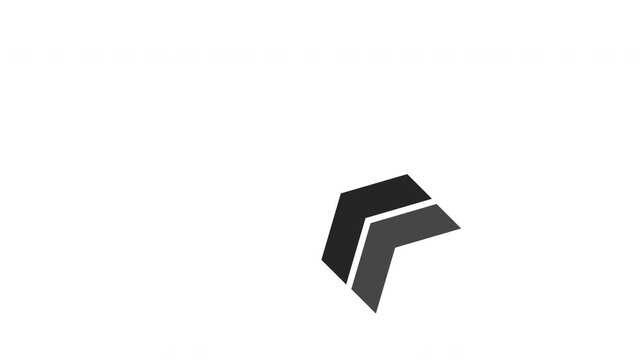 Down To Up Diagonal Left Arrow Directional Loop Animation Black Isolated On White Background