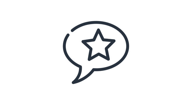 Star Rating Speech Bubble Icon.