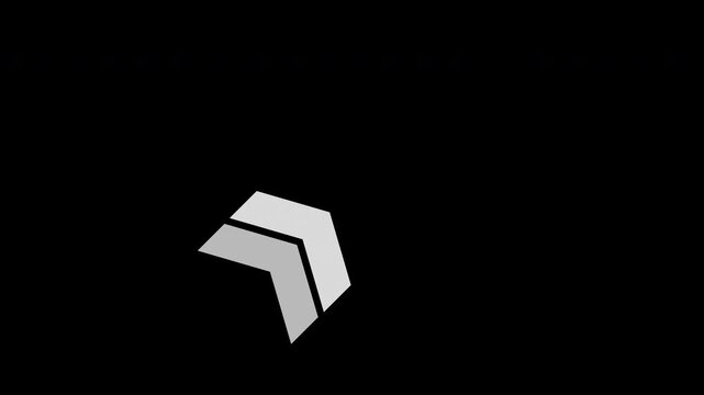 Down To Up Diagonal Right Arrow Directional Loop Animation White Isolated On Black Background
