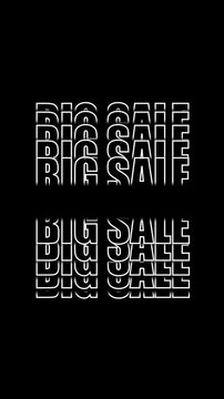 Big Sale Animated Text Overlay &ndash; White Promo Title on Transparent Background
