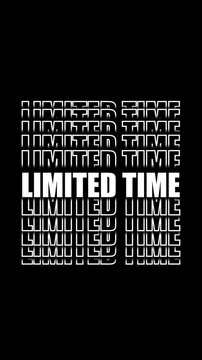 Limited Time Animated Text Overlay &ndash; White Promo Title Transparent Background