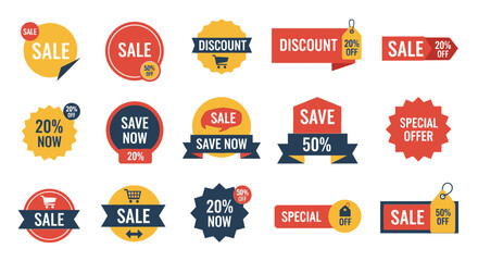 Naklejka premium Collection of sale discount stickers 8.