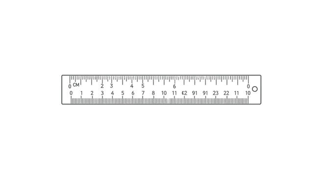 Ruler with inches and centimeters markings.