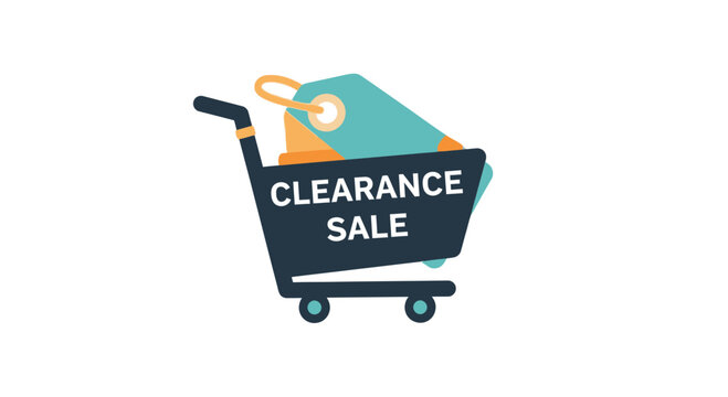 Shopping cart with clearance sale.