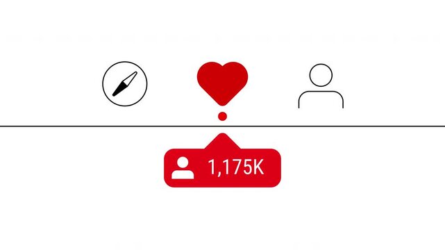 Social network animation likes comments reposts alpha footage engagement statistics digital online media