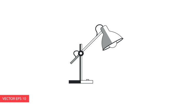 Desk lamp with adjustable arm standing.