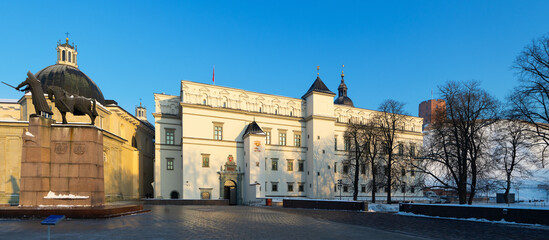 Naklejka premium Palace of Grand Dukes of Lithuania on Cathedral Square in Vilnius, capital city of Lithuania