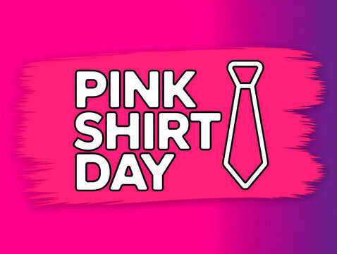 Pink shirt day celebration with tie graphic design illustration