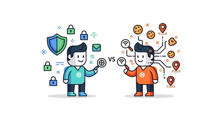 Naklejka premium Data Protection vs