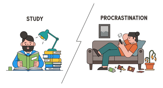 Study vs Procrastination The Daily Struggle of Students and the Temptation of Distractions