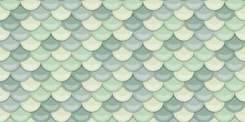 Seamless pastel green fish scale pattern.  Perfect for textile designs, backgrounds, or website decoration.  Evokes serenity and natural beauty.  Ideal for projects needing a calming, organic feel. © Olena