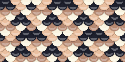 Elegant seamless pattern of overlapping scales in neutral tones.  Perfect for textile design, website backgrounds, or stylish branding. © Olena