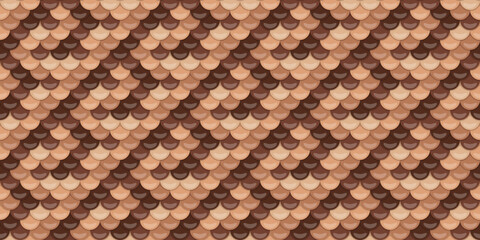 Abstract seamless pattern of overlapping scales in earthy brown tones.  Ideal for backgrounds, textures, website design, or fashion prints. © Olena