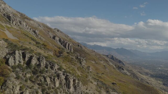 An aerial shot of the foothills above Utah Valley, Uinta National Forest, UT
