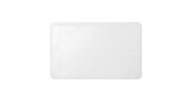 A rectangular white plastic tablet device with rounded corners and a smooth clean surface texture isolated on transparent background