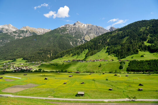 Stubaital valley and Neustift village in Tirol, Austria