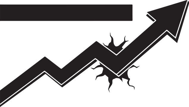 Business growth and success concept with arrow and breaking free silhouette