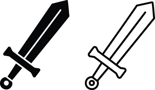 Black and white sword illustration Vector