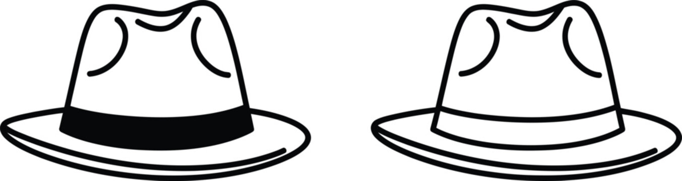 Two black and white hats side by side Vector