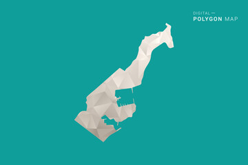 Naklejka premium Monaco Map - Green and Gray Polygon Vector Illustration, Low Poly Geometric Design with Clean Minimal Style on Solid Background for Infographic Use.