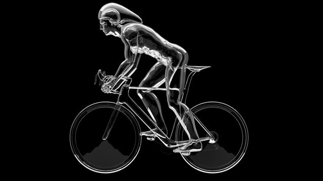 silhouette of a cyclist riding a bike