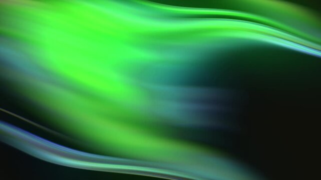 Aurora emerald abstract flow background with aqua luminous waves