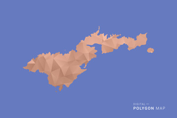 American Samoa Map - Orange Polygon Vector Illustration on Deep Blue Background, Low Poly Geometric Design, Modern Abstract Country Silhouette for Infographics and Presentation Use. © Whatever