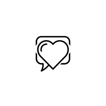 Heart in speech bubble icon.