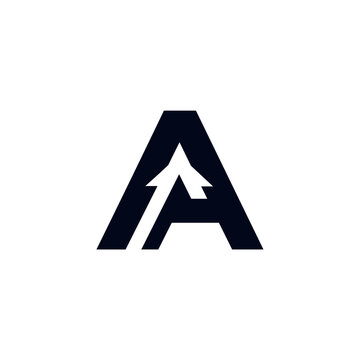 Large black letter A logo symbol.