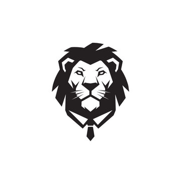 Lion wearing a tie head.