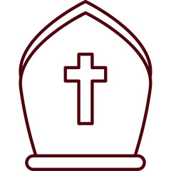 Obraz premium Christian Bishop Mitre Hat Religious Symbol