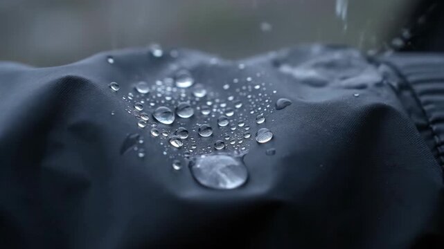 Dark textured fabric with folds in soft light close-up view