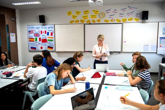 Diverse classroom learning environment photo