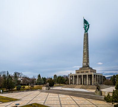 Slavin War Memorial Bratislava aerial view of monument and plaza
